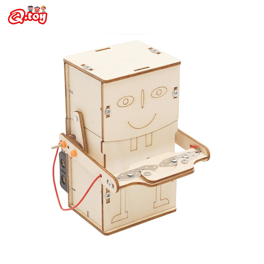 Power Tools Wood - Wooden Electric Powered Eat Coin Robot