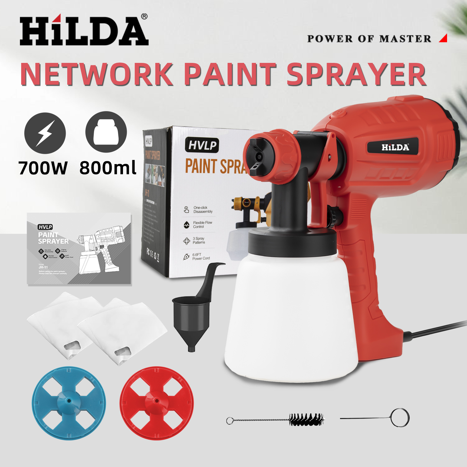 HILDA 800ML Electric Spray Gun - مراجعة Power Tools Pink وسعره