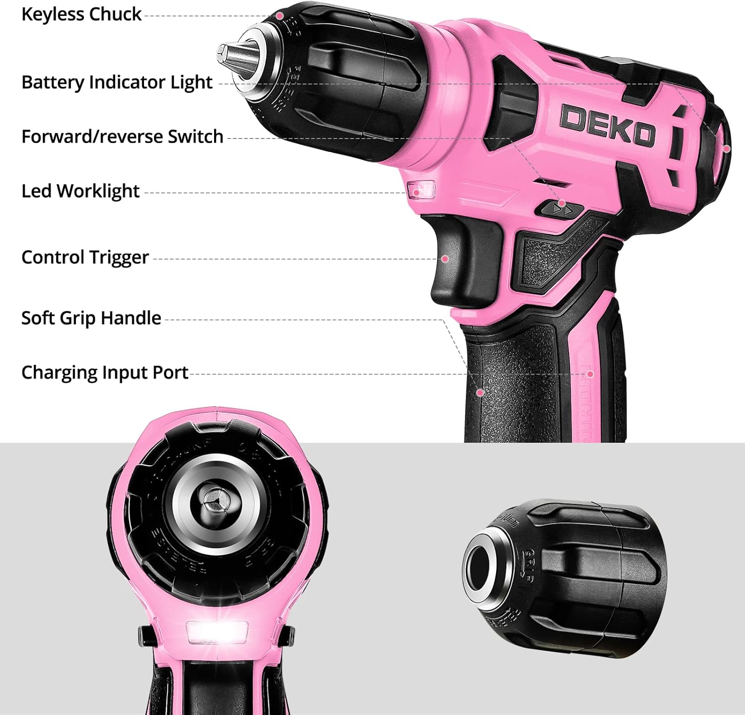 126 Pcs Pink Cordless Drill Se - مراجعة Power Tools Pink وسعره