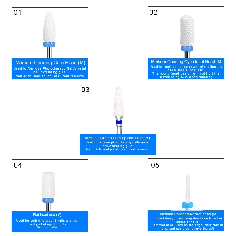 5 PCS/Set Ceramic Nail Drill B - مراجعة Power Tools Jobs وسعره
