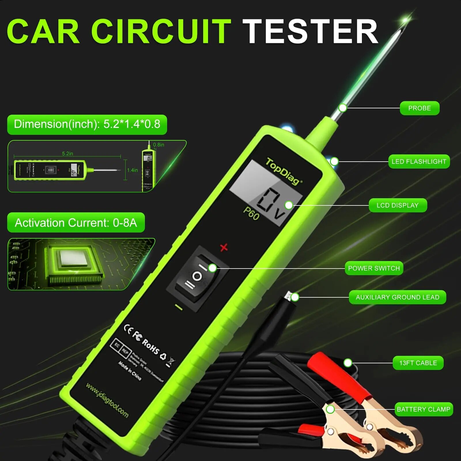 Jdiag P60 Automotive Power Cir - مراجعة Power Tools In Automotive وسعره