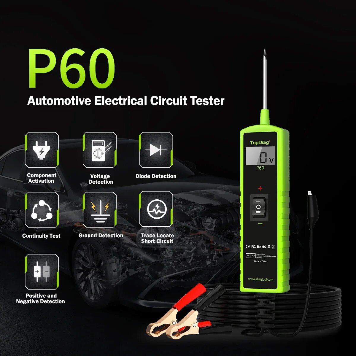 Jdiag P60 Automotive Power Cir - مراجعة Power Tools In Automotive وسعره