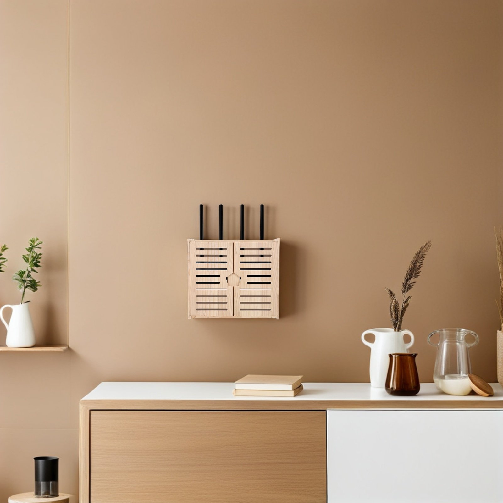 Wooden WiFi Router Storage Box - مراجعة Power Tools Wood وسعره