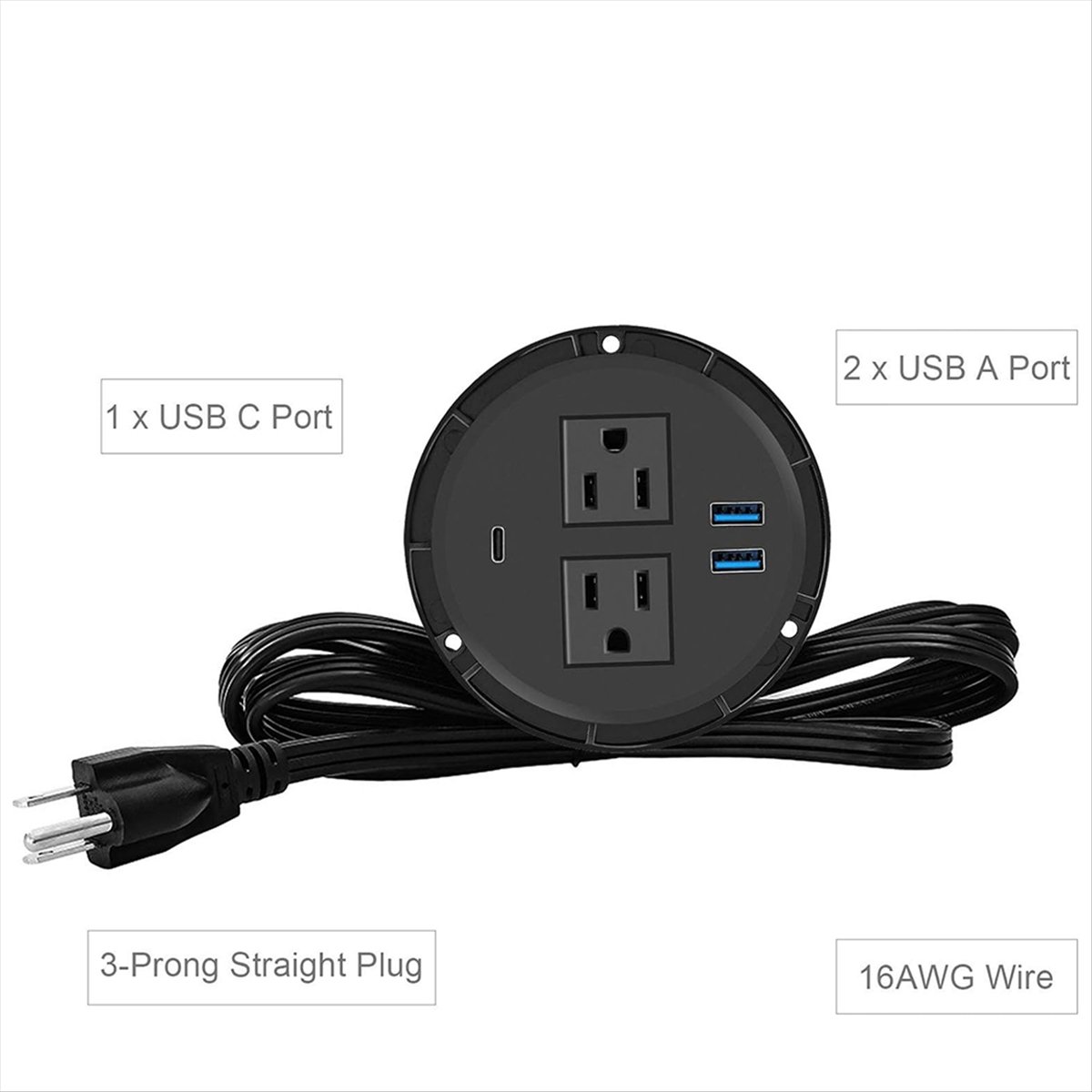 MALL Power Grommet with USB fo - مراجعة Power Tools Mall وسعره