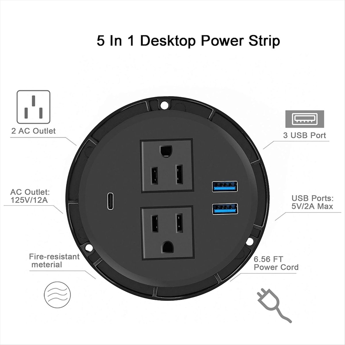MALL Power Grommet with USB fo - مراجعة Power Tools Mall وسعره