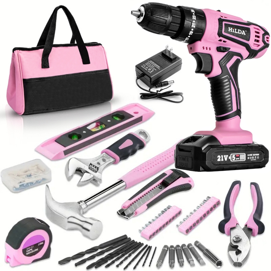 HILDA 21V Pink Drill Electric  - مراجعة Power Tools Pink وسعره